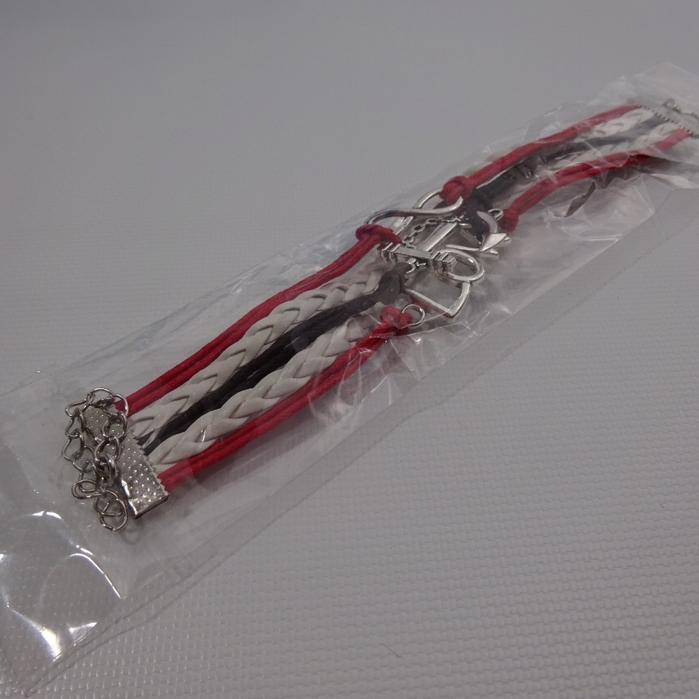 Love Anchor Leather Charm Bracelet Silver Plated - Picture 4 of 4